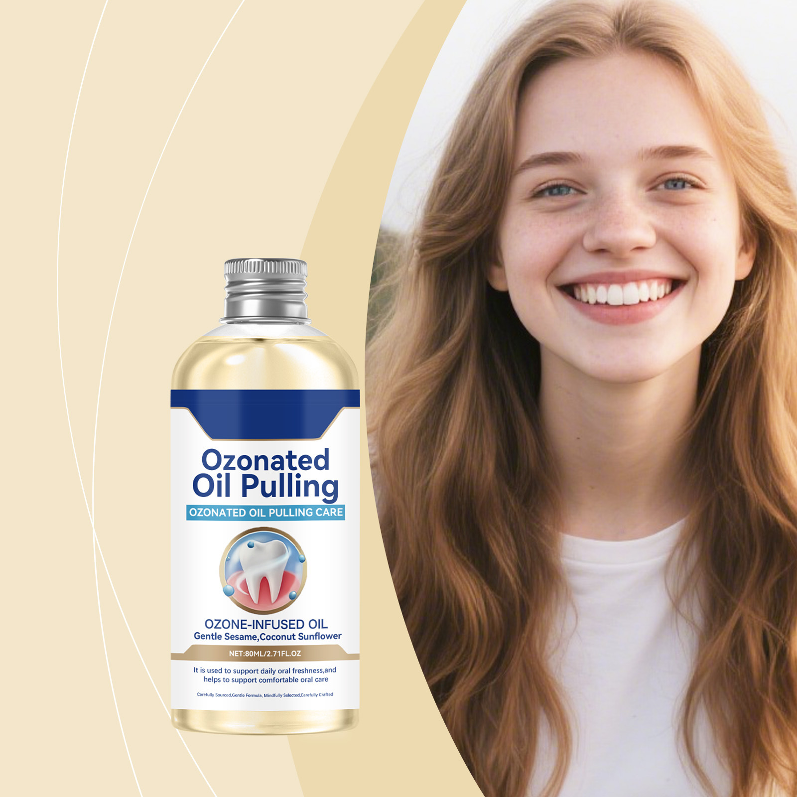 Breath Freshening Mouthwash Gentle Formula Cleans the Mouth, Cares for Teeth, Leaves a Fragrant and Fresh Careful Care Mouthwash