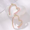 Fashionable high-end small design earrings heart shaped, french style, light luxury style