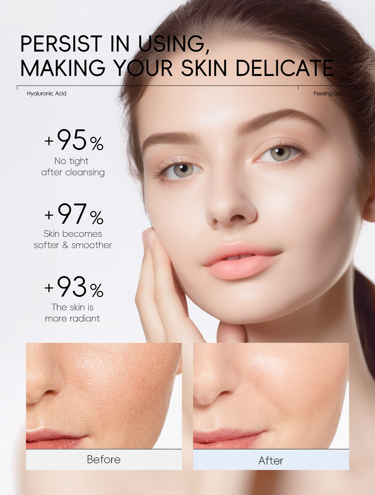 Cross-border new product quiyum Hyaluronic acid Exfoliating Scrub 50g for cleansing facial skin is in stock and available for delivery from the manufacturer undefined