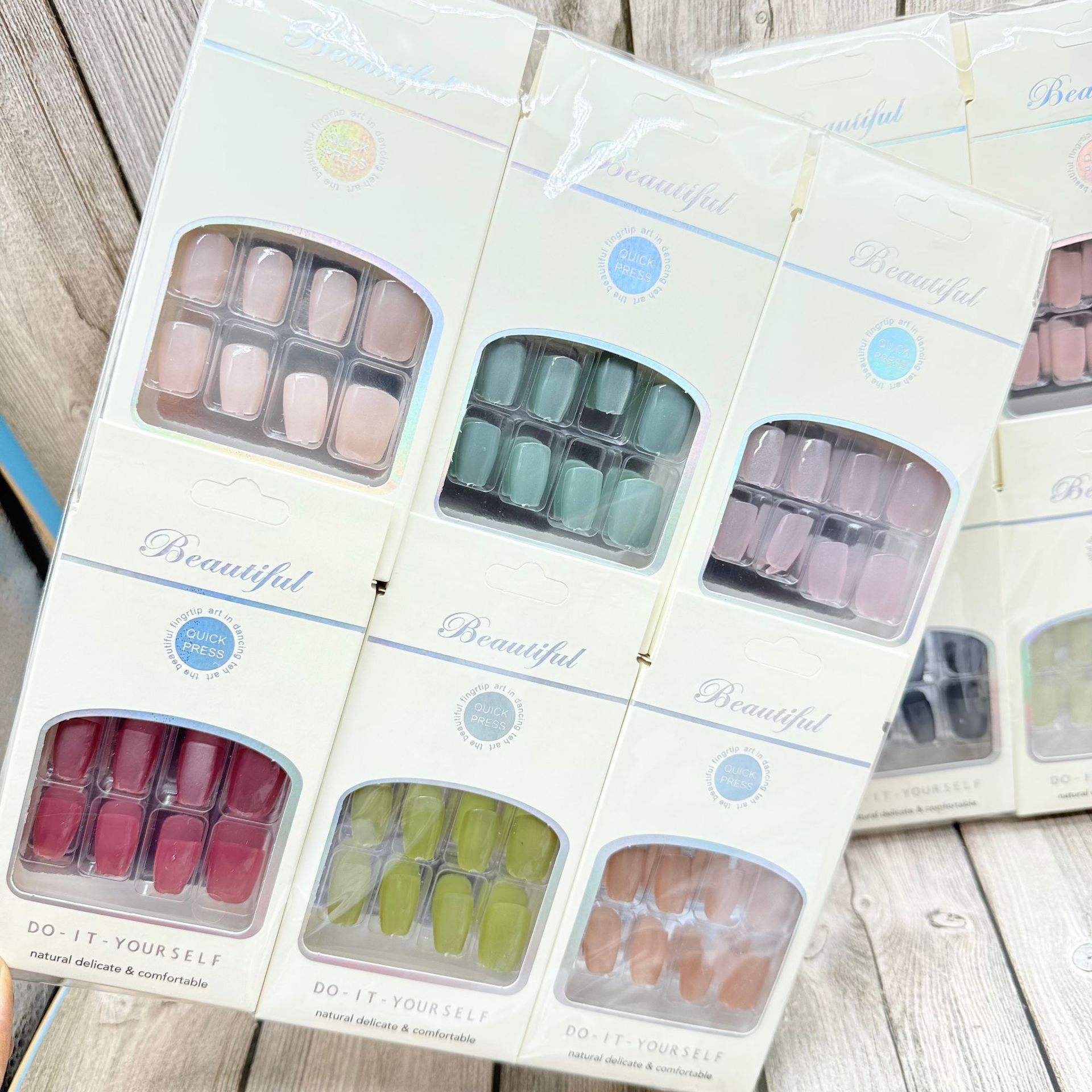 Pieza de belleza de uñas parche de uñas falso con pegamento calcomanías de uñas desgarrable Estudiante Adulto esmalte de uñas