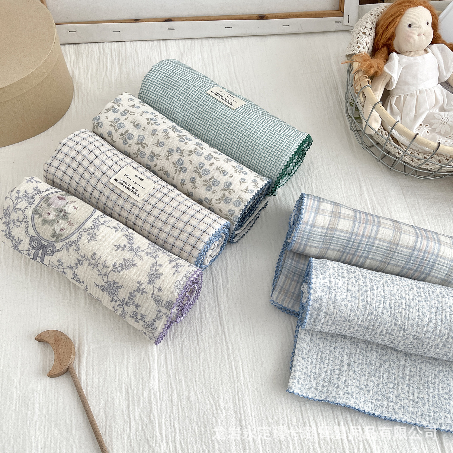 Ins Floral Plaid Korean Style Pure Cotton Gauze Infant Blanket Wrap Bath Towel Soft Waxy Blanket