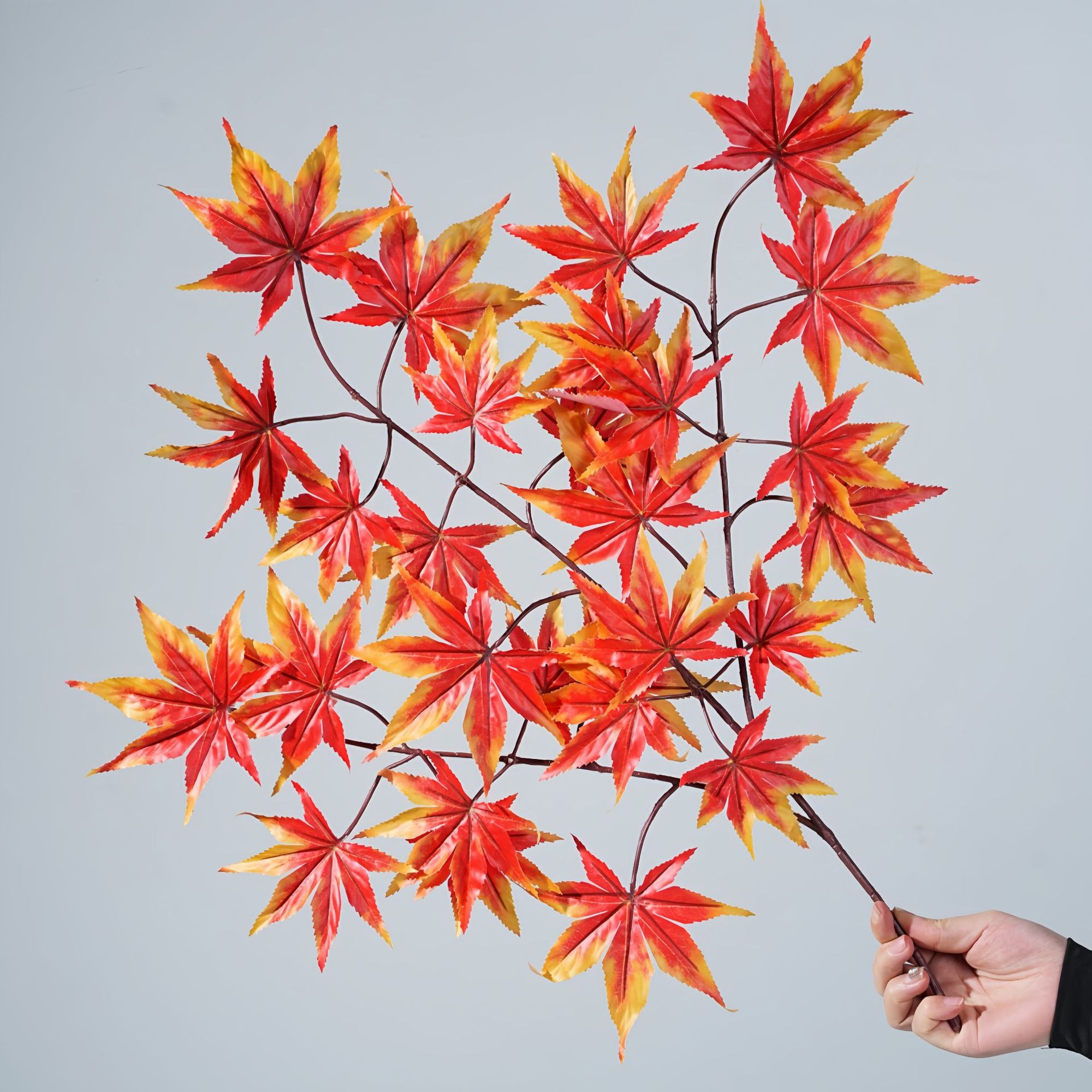 仿真枫叶枫树叶绿植鸡爪树枝假树叶仿真叶红枫大型扦插花材造景