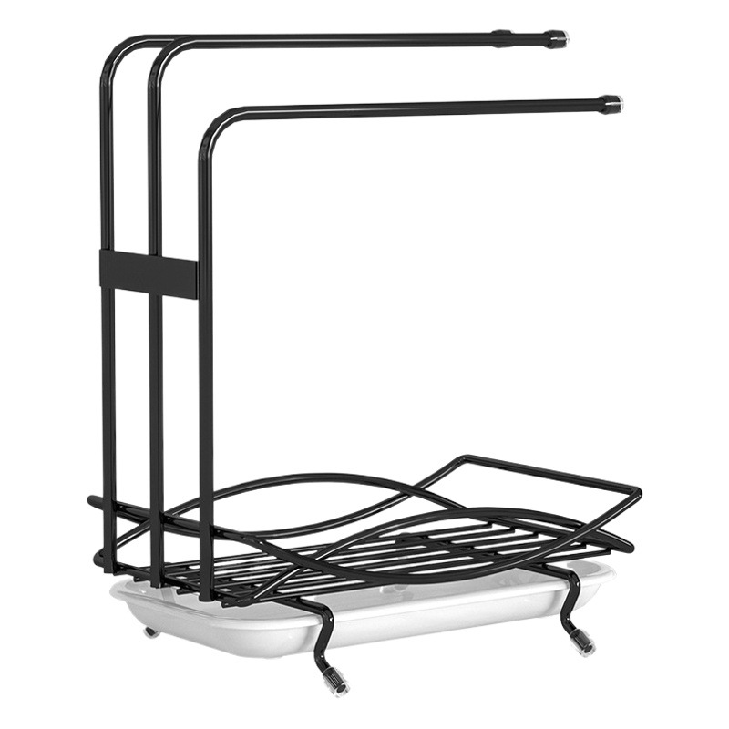 Estante de trapo cocina montado en la pared estante de almacenamiento sin perforaciones encimera canasta de drenaje esponja de secado toalla de lavado de platos estante de almacenamiento