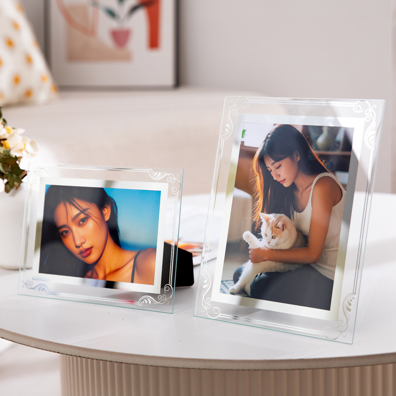 Casual Glass Photo Frame 5inch Stand 6inch Celebrity Signed Photo Frame Baby Photo Graduation Photo Frame Chinese Valentine's Day Gift
