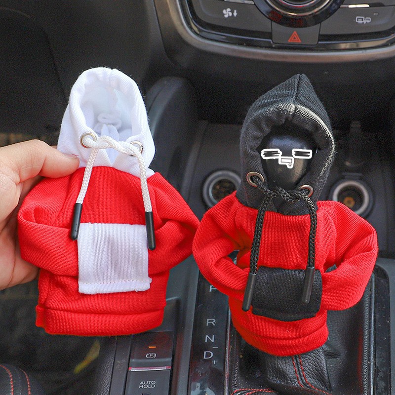 Transfronterizo nuevo creativo coche palanca de cambios con capucha cubierta pequeño suéter decoración palanca de engranajes con capucha decoración al por mayor en stock