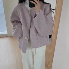短款毛呢小香风外套女秋冬季新款外穿温柔系入秋穿搭一整套裙