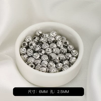 beads, DIY handmade beading crystal, Zərgərlik ara hissələri - white-gold-6mm-vertical-cut-watermelon-beads-100-pieces