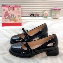 美温柔欲绝2025黑色单鞋女玛丽珍鞋鞋子新款甜酷蝴蝶结纯高跟