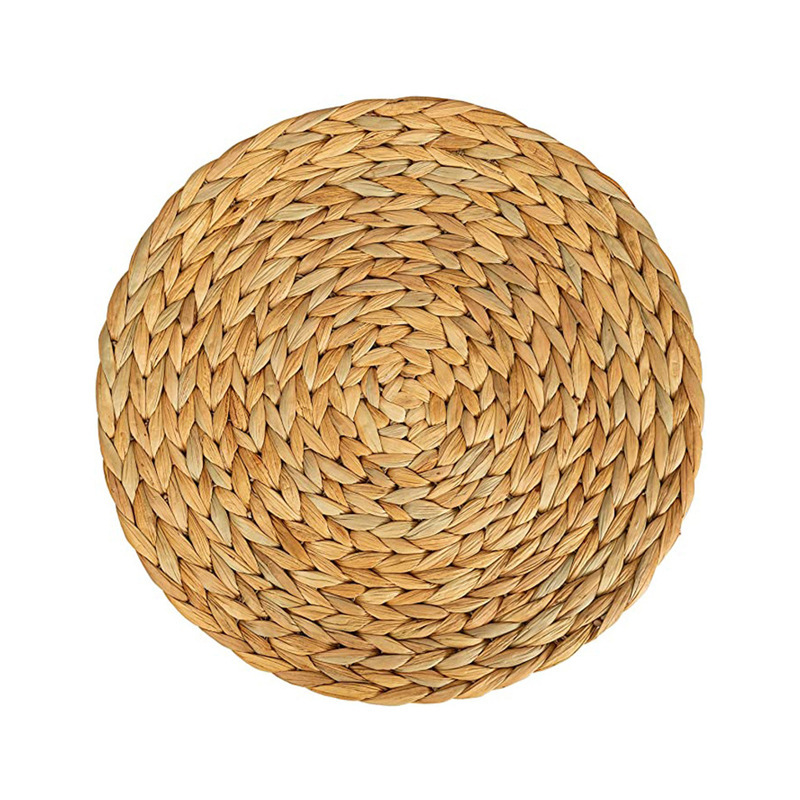 Cojín de paja transfronteriza tela de algodón impresa cojín de taza tejido a mano cojín casero de corteza de maíz cojín de mesa aislante térmico a prueba de quemaduras