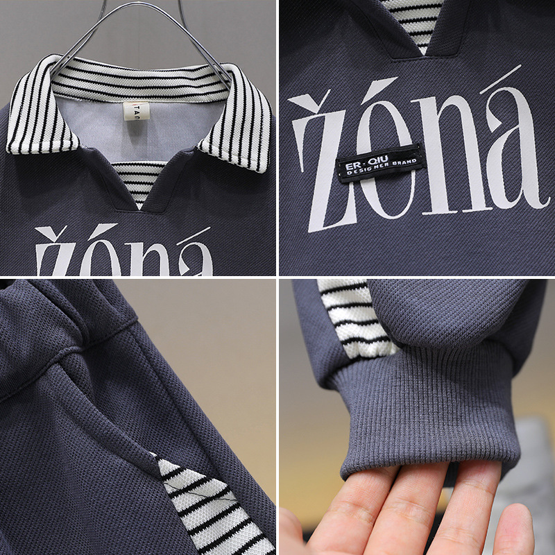 6381 Traje deportivo de primavera y otoño para niños 2025 nueva ropa de otoño para niños suéter casual de manga larga bebé otoño moda