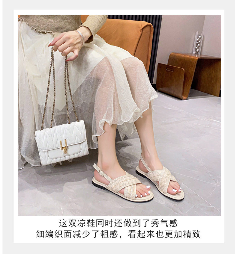 Dép sandal nữ quai chéo mũi tròn hở ngón đế dày phối màu, đế cao 3 cm — Màu Mơ (Dép lê), Màu Mơ (dép), Màu nâu (dép), Màu đen (dép) chi tiết 26