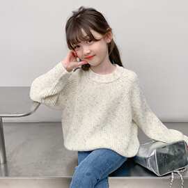 女童毛衣2026新款洋气套头针织衫线衣加绒加厚儿童女孩打底衫秋冬