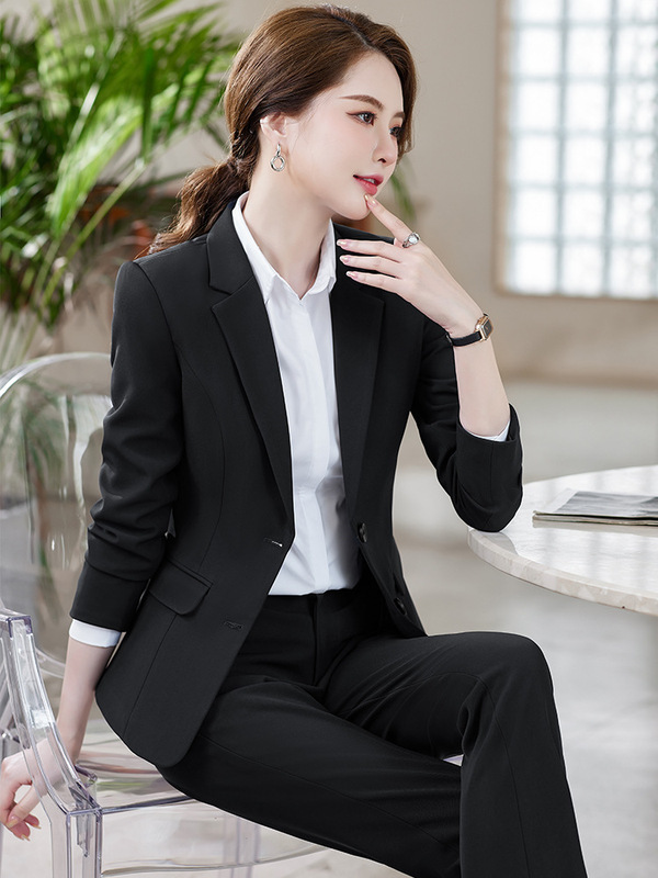 2024チベットブルー職業スーツスーツ女性気質工装職場面接正装スーツコート作業服|undefined