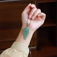 Ювелирные изделия из нефрита Hetian Jade Factory Store, натуральный нефрит Хэтиан из Синьцзяна, яшма, старый материал, подвеска из розового и зеленого листового нефрита
