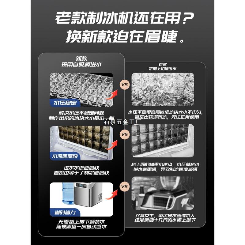 Polar Bear Ice Maker for Home and Commercial Use, Fully Automatic Small Ice Cube Machine for Milk Tea Shops, Large Ice Cube Maker All-In-One Machine