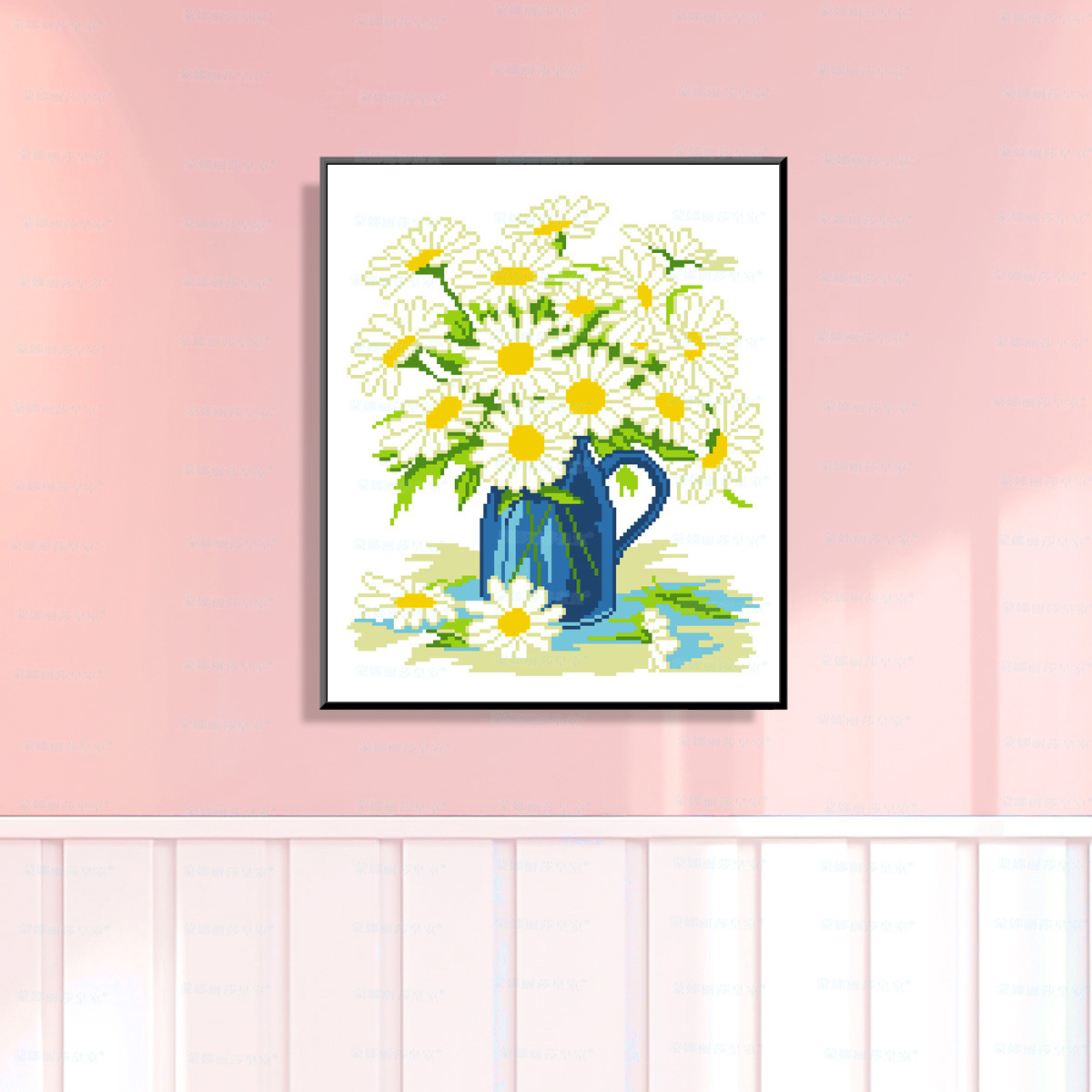 Mona Lisa rosa real de bordado cruzado margarita 2026 nuevo estilo simple sala de estar decoración floral hecha a mano image 4
