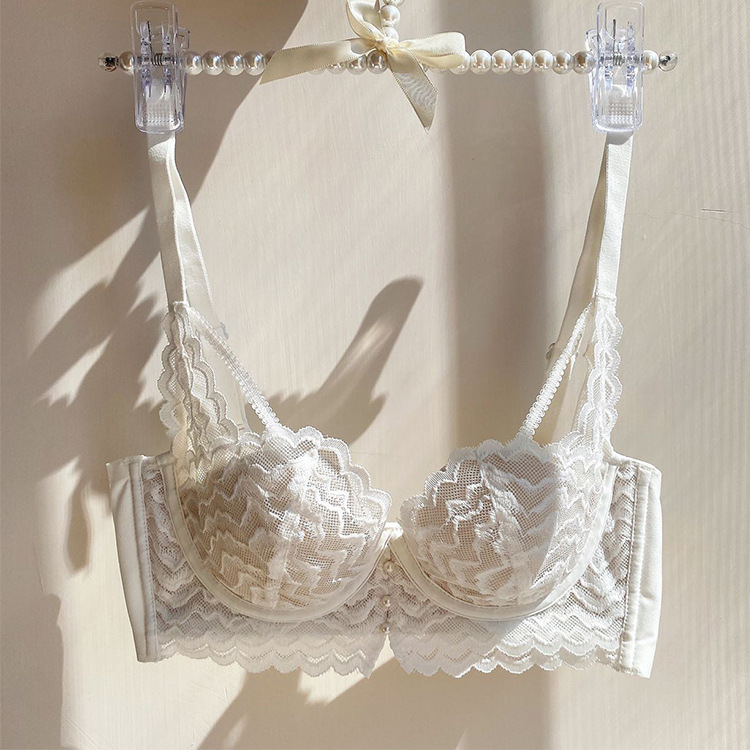 6843 sexy de encaje sin costuras ropa interior anillo de acero de memoria de las mujeres ligero transpirable tridimensional Copa soporte superior traje de sujetador lateral