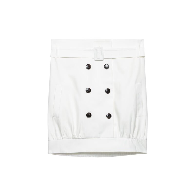 Cross-Border European and American Women's Clothing Za Aliexpress Hot-Selling Fashionable Double-Breasted Button Shorts