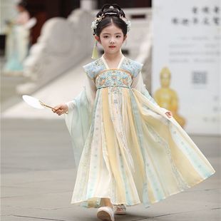 Children's Han Dynasty Girls' Chinese Style Dresses Summer Ancient Style Tang Suits Super Fairy Ancient Costumes Girls' Performance Clothes Spring & Fall New Styles