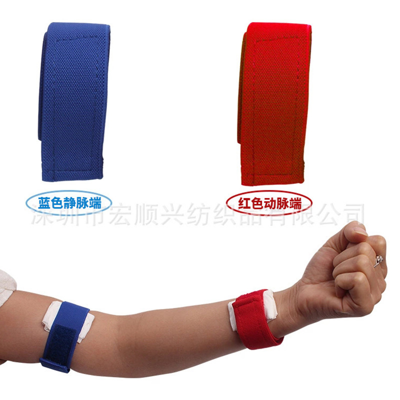 Fabricante en stock correa de hemostasia elástica al aire libre Velcro diálisis hemostasia correa de pulso presionando banda quimioterapia arteria Correa