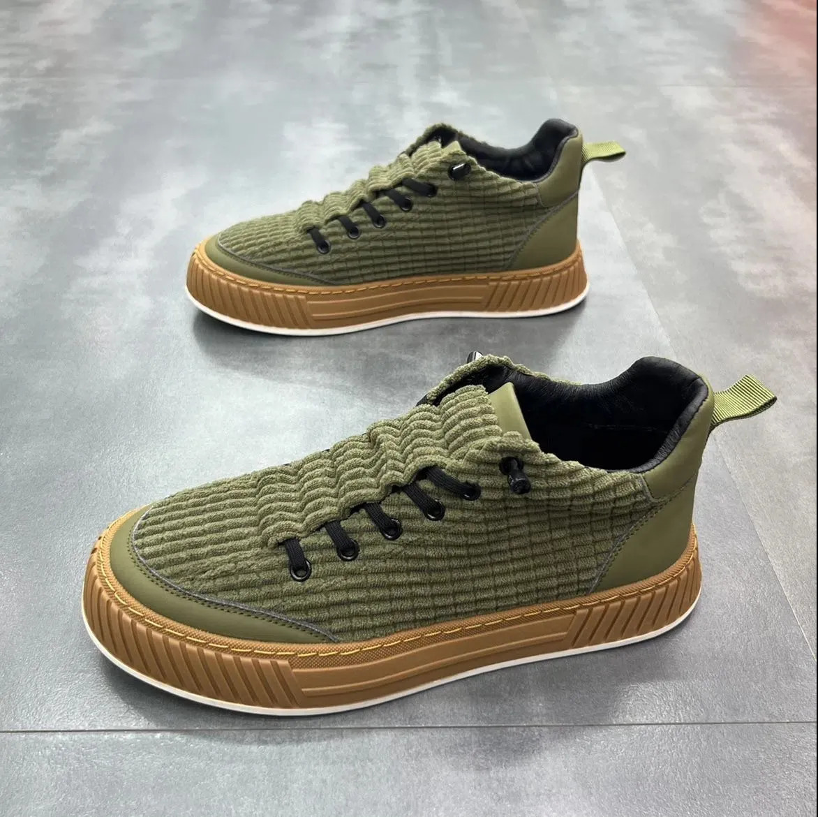 Men’s Walking Shoes Work Shoes Casual Shoes Sneakers Fabric Rubber Sole Lightweight Shock Absorption Durable Footwear