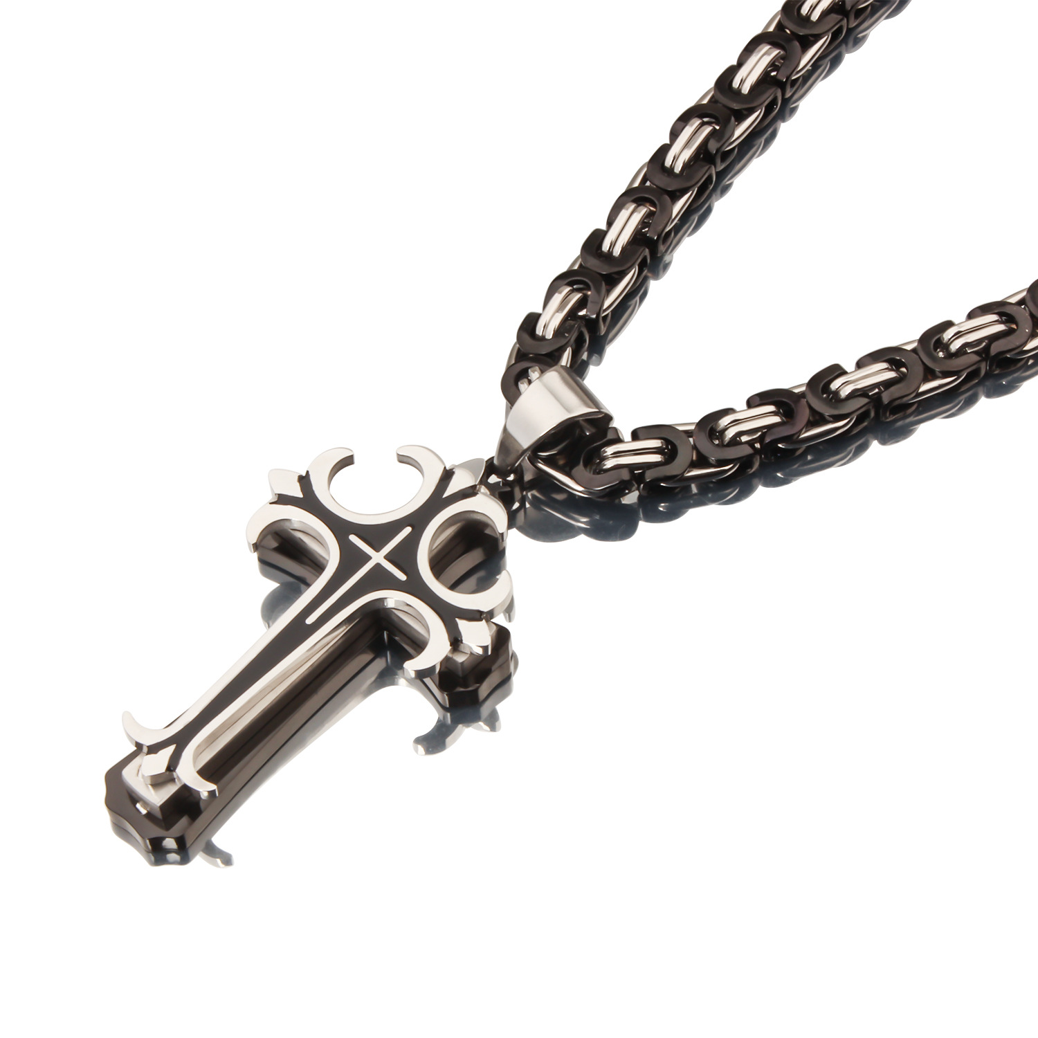 35g Weight Titanium Steel Pendant Material Pendant Necklace Classification Titanium Steel Chain Material 1 Piece Quantity Party, Carnival, Street Occasion Titanium Steel Material Cross Pattern Men's Gender Plating Design Exaggerated, Punk Style Exaggerated Punk Cross Titanium Steel Plating Men's Pendant Necklace 20
