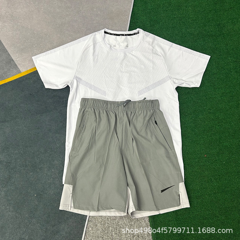 New Foreign Trade Quick-Dry Breathable Loose-Fitting Sports Fitness Running Set Casual Short-Sleeve Shorts for Men Wholesale New Foreign Trade Quick-Dry Breathable Loose-Fitting Sports Fitness Running Set Casual Short-Sleeve Shorts for Men Wholesale