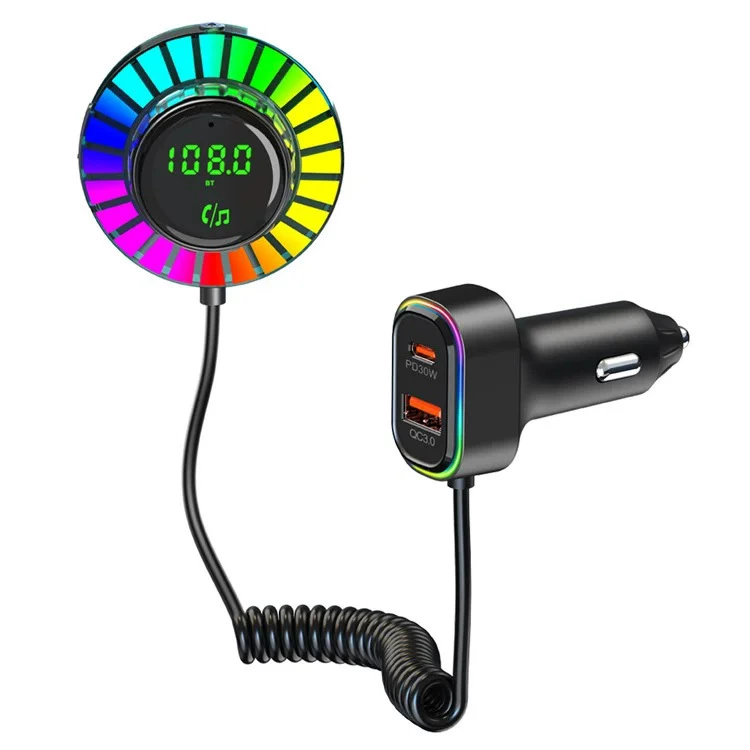 Трансграничный голосовой эффект освещения автомобиля Bluetooth-приемник mp3-плеер многофункциональный звук без потерь прикуриватель BC96