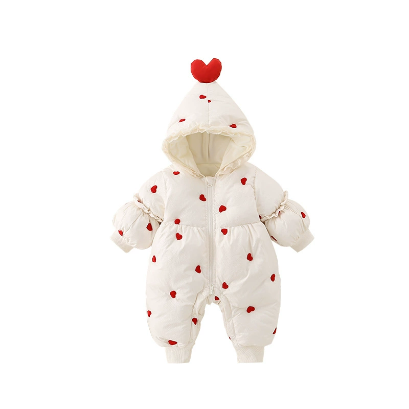 Children's demi-season bodysuit with hood, keep warm overall to go out, Korean style