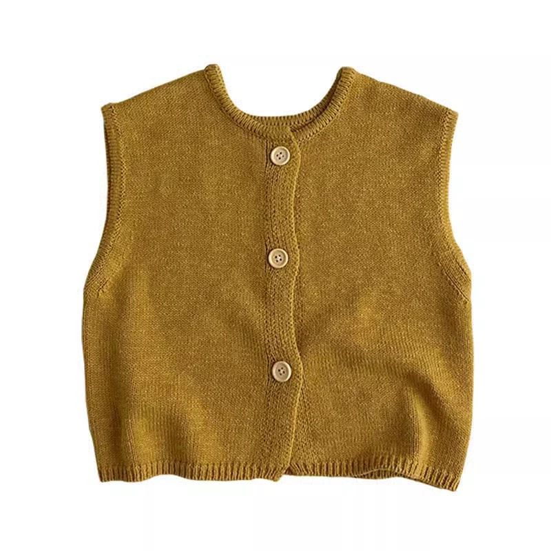 Children's autumn vest for men and women, sweater, knitted cardigan, children's clothing, western style, Korean style, 3 years