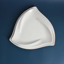 闪电三角盘陶瓷纯白三角西餐盘创意酒店餐厅牛排盘异形点心盘批发
