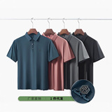 Летняя шелковая дышащая быстросохнущая тонкая футболка polo для отдыха, короткий рукав