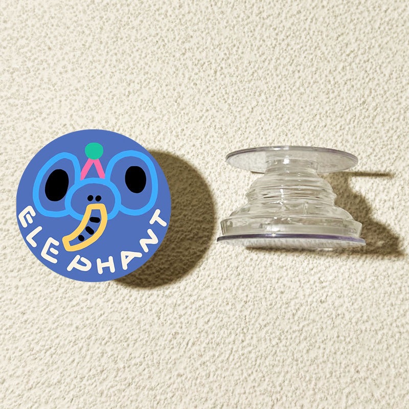 Elefante de dibujos animados circular creativo para el soporte de airbag de teléfono móvil pegado rotativo 360 retráctil perezoso persiguiendo el drama de escritorio