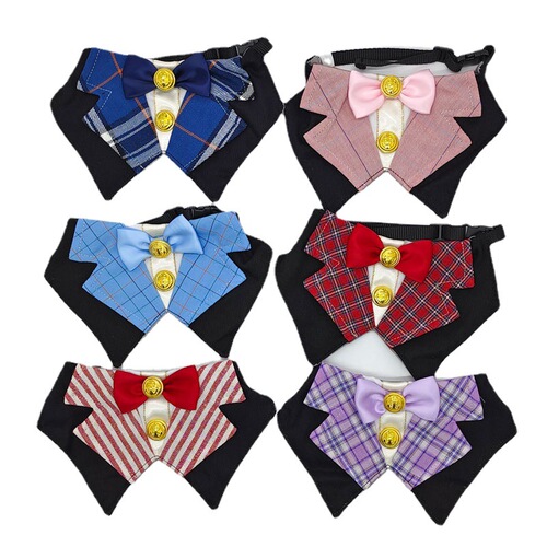 Cross-border new pet cat and dog suit, gentleman wedding, spit cloth, bow tie, triangle scarf, Korean Japanese style, Instagram