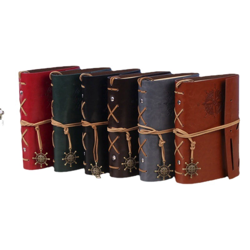 Блокнот Amazon Little Pirate Business, персонализированный ретро-кожаный блокнот DIY A6A7 с ремешком