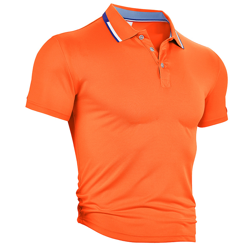 Europa y Estados Unidos transfronterizos hombres camisas de polo de manga corta Amazon de verano deportivo casual de color sólido con solapa de secado rápido camisa de polo