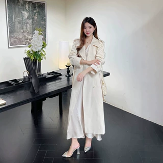 赵露思同款 高级感气质风衣外套女春秋冬中长款收腰休闲大衣