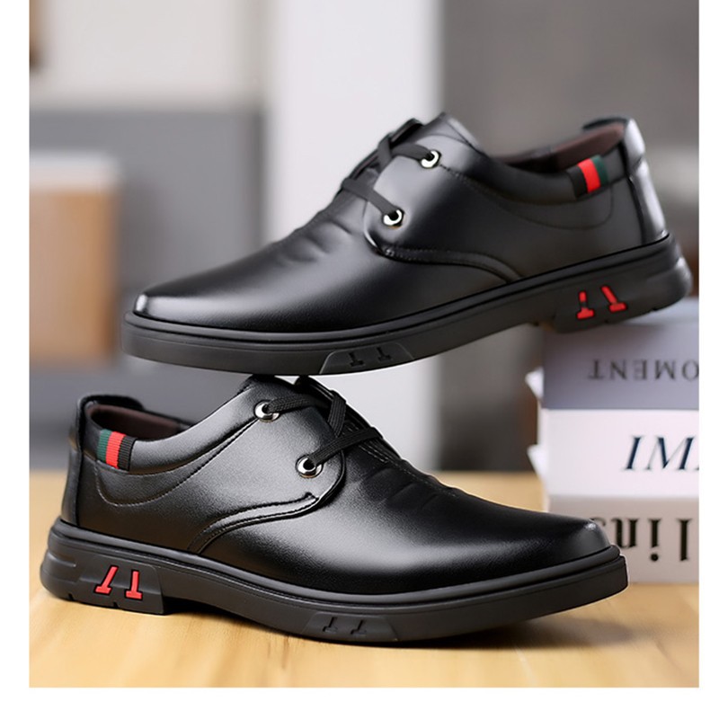 OVIG ZIZI STOAO 남성 신발 사계절 남성 캐주얼 비즈니스 가죽 신발 소프트 단독 통기성 비 슬립 아빠 신발