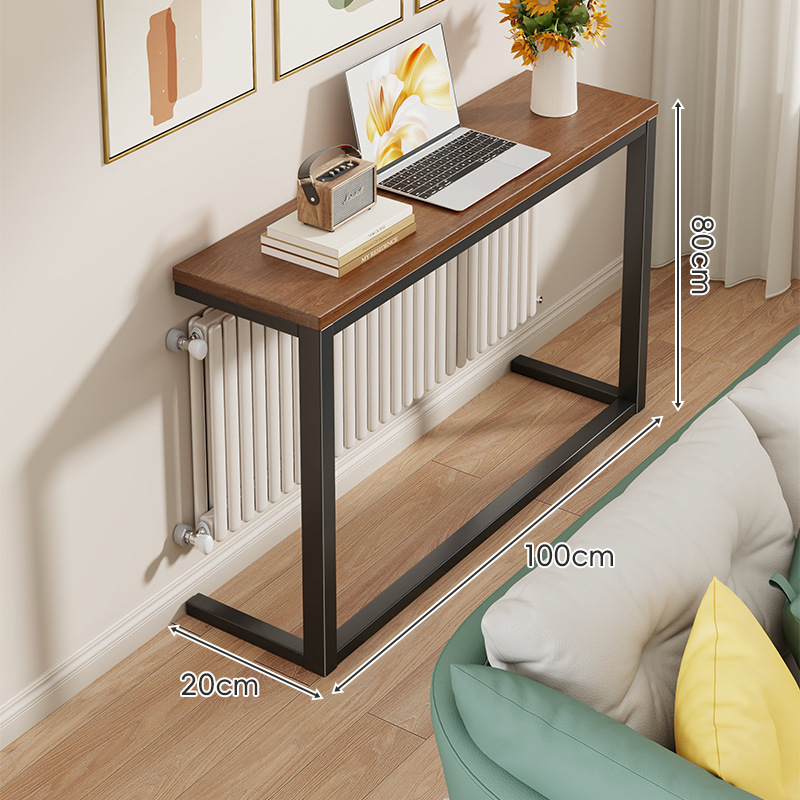 Estante Estrecho de Almacenamiento de Madera y Hierro para Sala de Estar y Dormitorio