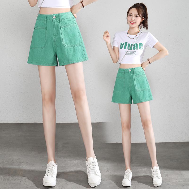 Casual Shorts for Women, High-Waisted, Slimming, Summer Thin Style, Petite A-Line Wide-Leg Denim Hot Pants