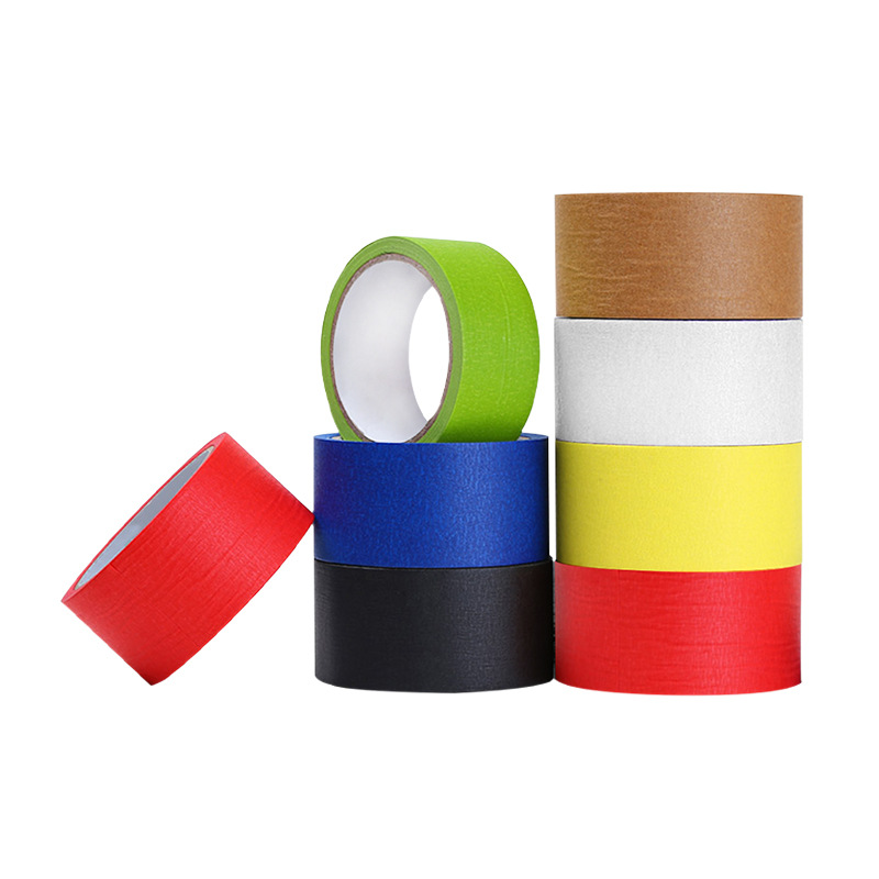 Pintura en aerosol decorativa de enmascaramiento de alta viscosidad en color, cinta de papel de textura de una cara con separación de color, puede escribir y pintar fabricantes de origen
