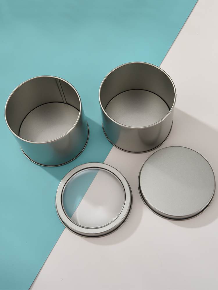 Caja de estaño esmerilado engrosado caja de almacenamiento redonda creativa caja de azúcar empaquetada con caja de hierro pequeña lata de metal