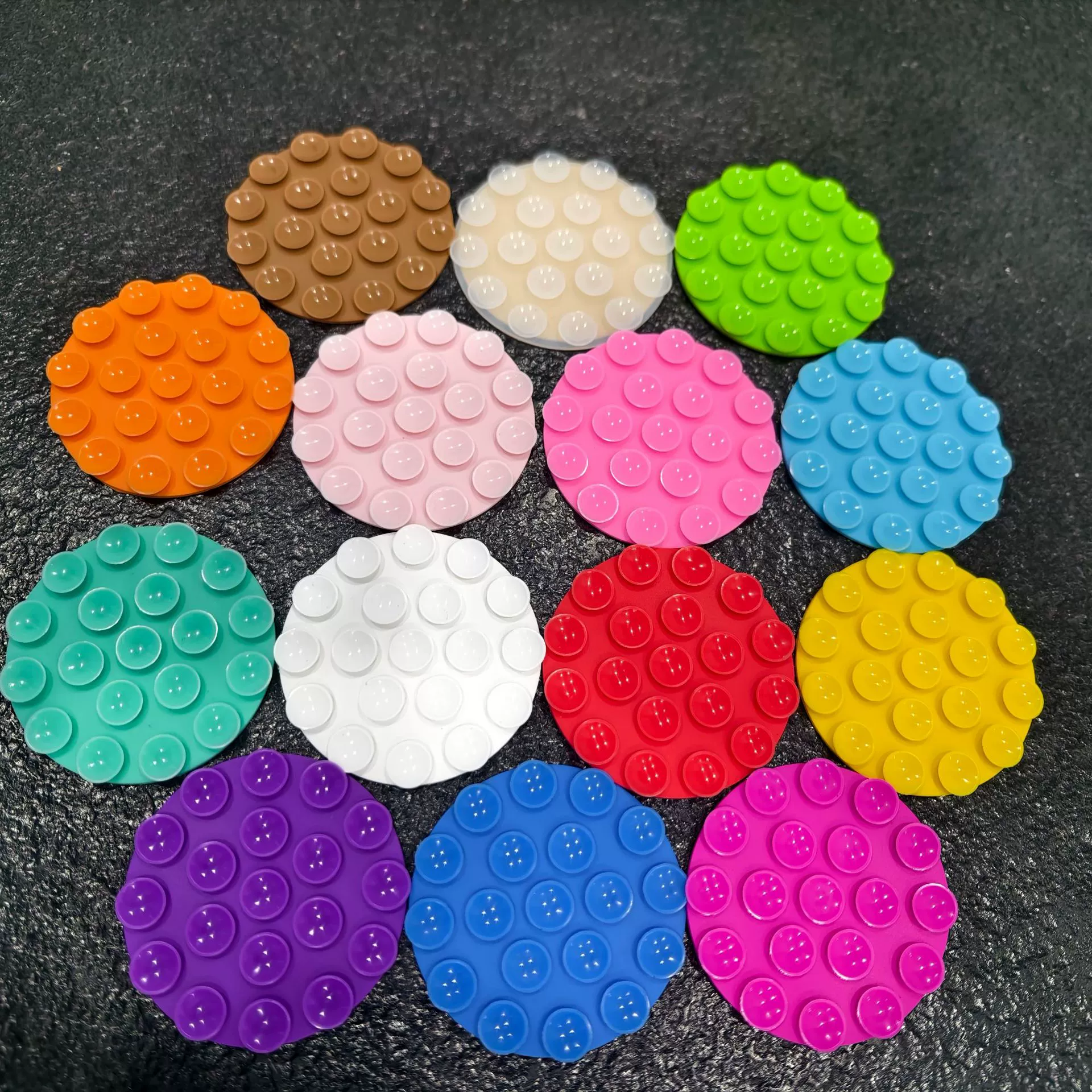 Популярная трансграничная силиконовая присоска 19 круглых присосок с клейкой основой, сильная адсорбция, нескользящая и водонепроницаемая клейкая основа