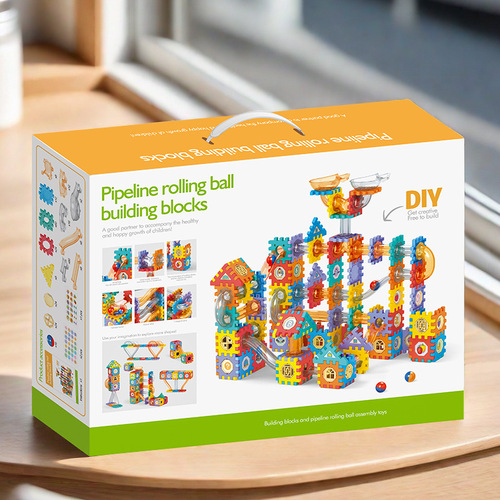 <Supermarket Style> Foreign Trade Slide Ball Track Window Block Building Blocks Kindergarten Baby Intelligent Toys Gift