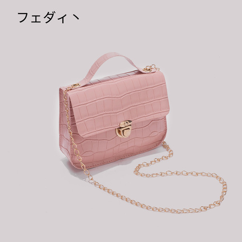 Cross-border foreign trade wholesale bags for women  new crocodile pattern small square bag mobile phone crossbody bag shoulder bag chain bag
