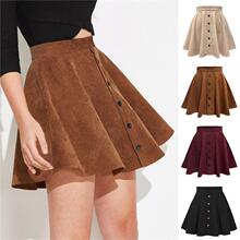 R 35954 Button Front Corduroy Skirt ��о�ް���ȹ �羳ŷ����