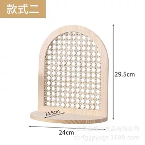 现货藤编墙壁置物架木质网红装饰绿植摆件收纳架香薰蜡烛架手办架