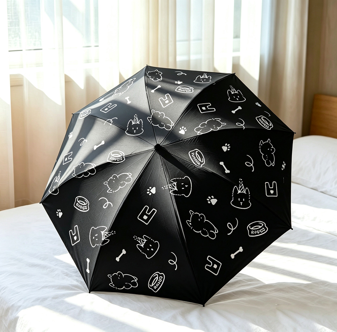 Paraguas totalmente automático al por mayor, de doble uso para sol y lluvia, paraguas plegable con diseño de dibujos animados, paraguas de vinilo con protección solar, protección UV