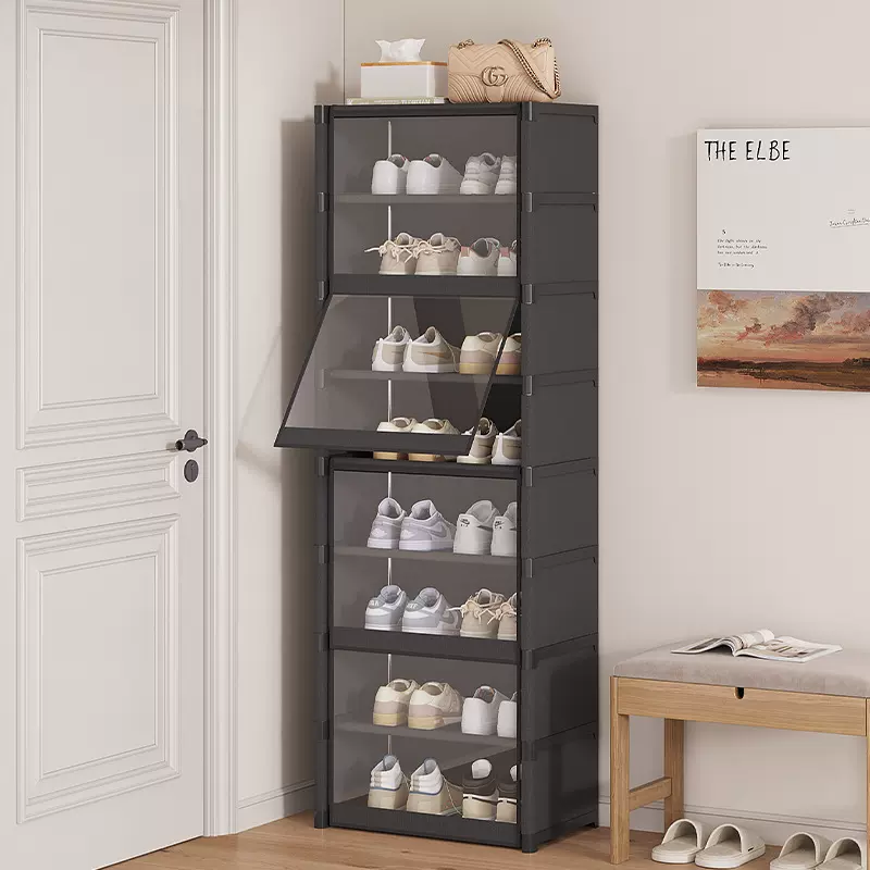 简易置物架落地家用防尘鞋子收纳架大容量多层零食架子整理收纳柜