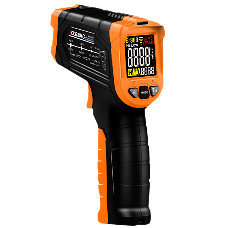 胜利仪器VC304C测温枪红外测温仪工业非接触测温器高精度彩屏报警